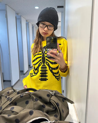 Slim Border Rib Knit Beanie