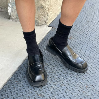 Square black loafers