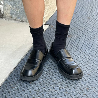 Square black loafers