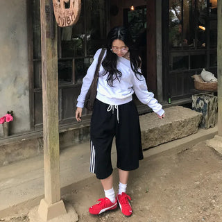 Off-shoulder sweatshirt
