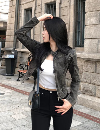Stone Vintage Rider's Denim Jacket