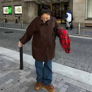 High-neck collar half coat