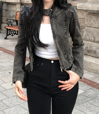 Stone Vintage Rider's Denim Jacket