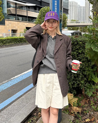 (Unisex) Herringbone Dart Line Single Jacket