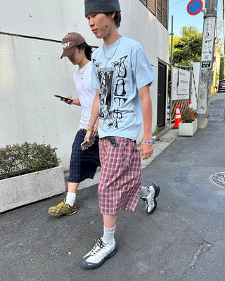 (ORIGINAL) Tartan Check Half Wide Easy Pants