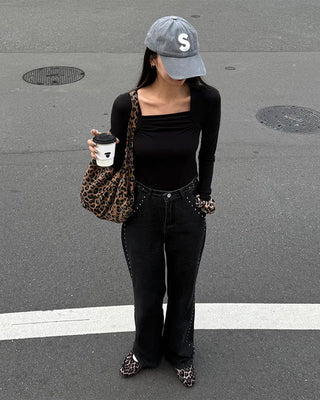Square Shirring Bolero Style T-Shirt