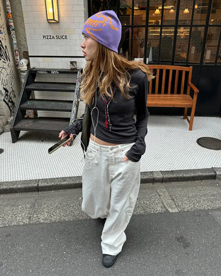 Round neck loose long-sleeve T-shirt