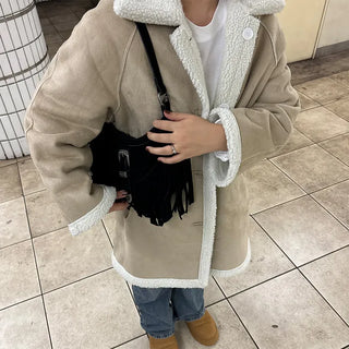 Tassel suede bag