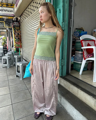 Wide lace square neck camisole