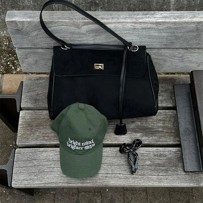 Suede-style square shoulder bag