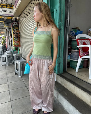 Wide lace square neck camisole