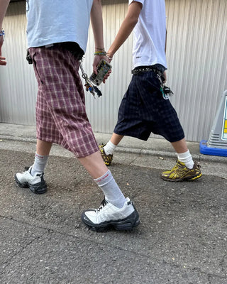 (ORIGINAL) Tartan Check Half Wide Easy Pants