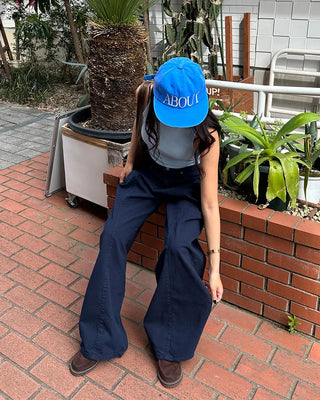 Unique yoke tuck balloon cotton pants