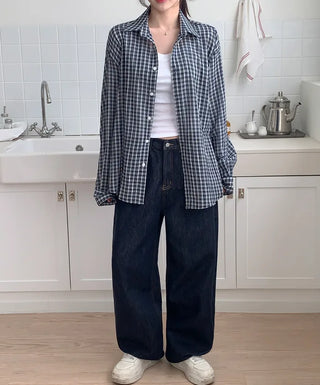 Oversized check shirt