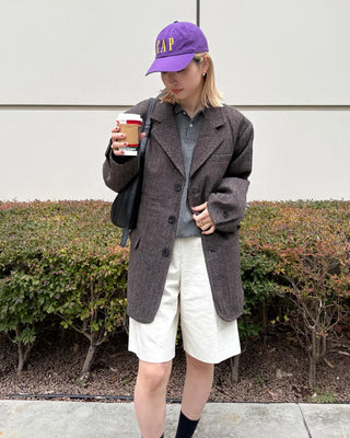 (Unisex) Herringbone Dart Line Single Jacket