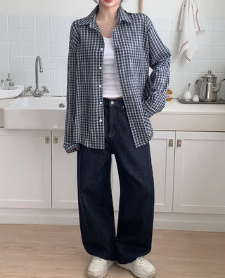 Oversized check shirt