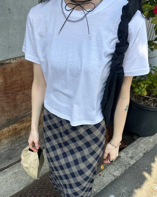 Basic semi-cropped T-shirt