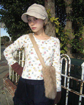 Baby Jewel Neck Cropped Fleece-Lined Cut and Sew Top