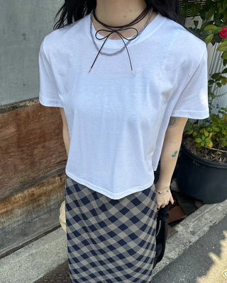 Basic semi-cropped T-shirt