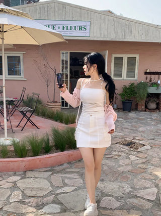 [Padded] Shirred Ribbon Tube Top (4 colors)