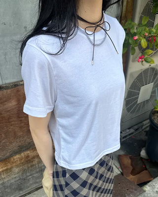 Basic semi-cropped T-shirt