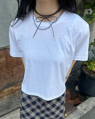 Basic semi-cropped T-shirt