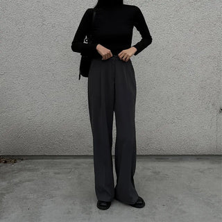 One-pintuck wide slacks