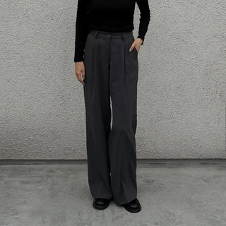 One-pintuck wide slacks