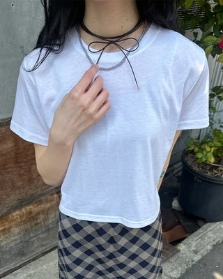 Basic semi-cropped T-shirt
