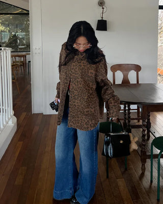 (Unisex) Leopard Half Coat