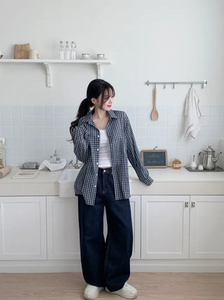 Oversized check shirt