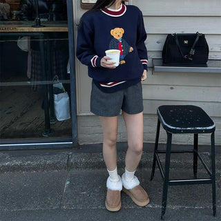 Wool banding shorts