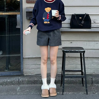 Wool banding shorts