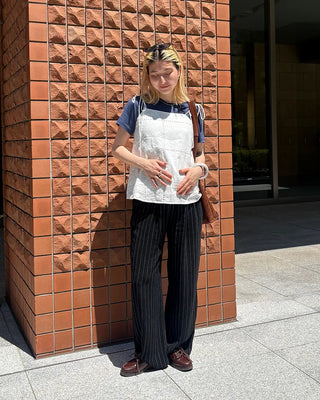 Pinstripe Linen Viscose Easy Pants