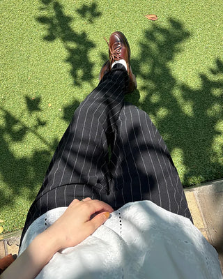 Pinstripe Linen Viscose Easy Pants