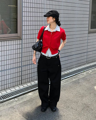 Round Summer Short-Sleeve Cardigan