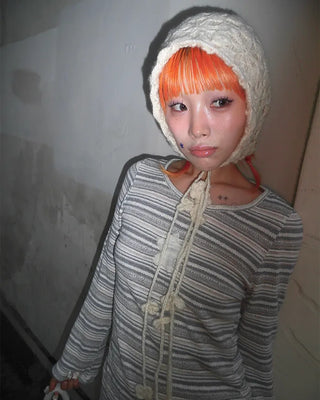 Flower Crochet Begin Knit Hat