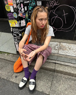 (ORIGINAL) Tartan Check Half Wide Easy Pants