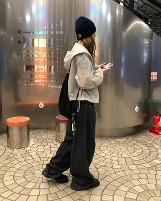 See-through semi-cropped windbreaker