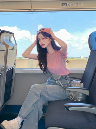 Denim Slit Overalls
