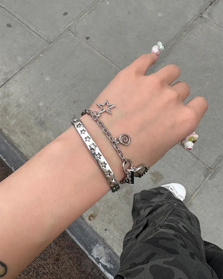 Wing Star Charm Chain Bracelet