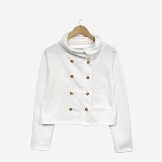 Double high-neck cardigan