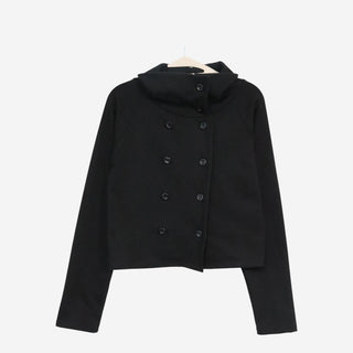 Double high-neck cardigan