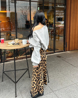 Big leopard mermaid maxi skirt