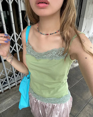 Wide lace square neck camisole