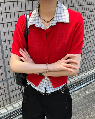 Round Summer Short-Sleeve Cardigan