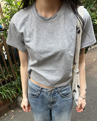 Basic semi-cropped T-shirt