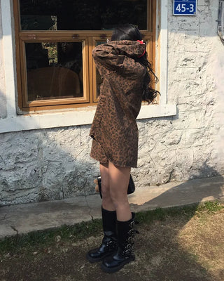(Unisex) Leopard Half Coat