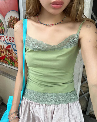 Wide lace square neck camisole
