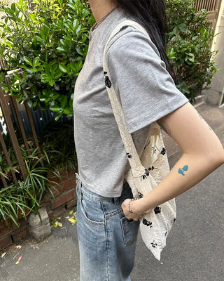 Basic semi-cropped T-shirt